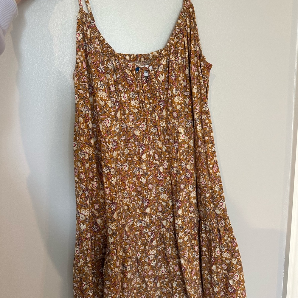 Floral Brown Sleeveless Dress